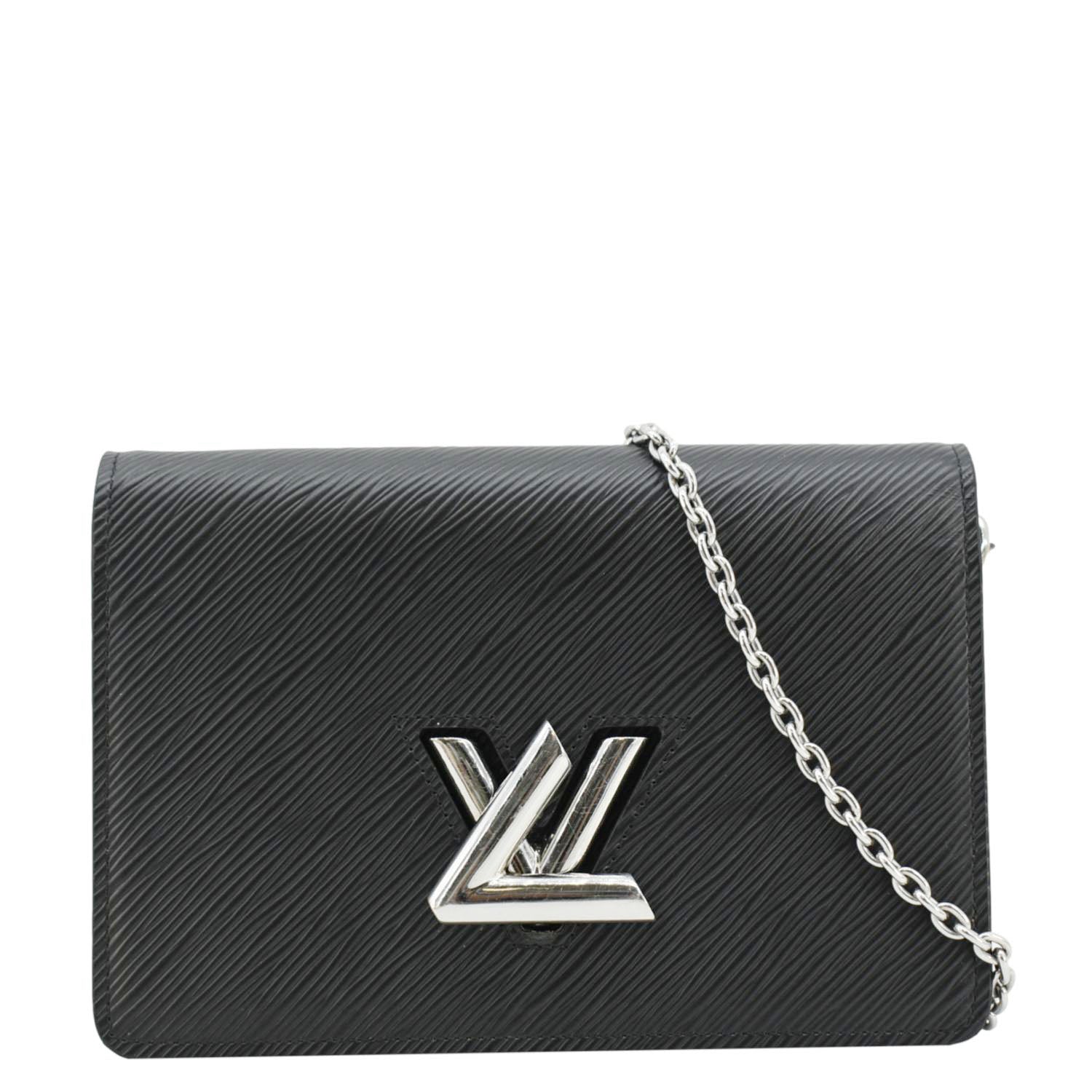 LOUIS VUITTON Twist Epi Leather Chain Wallet Shoulder Bag Black