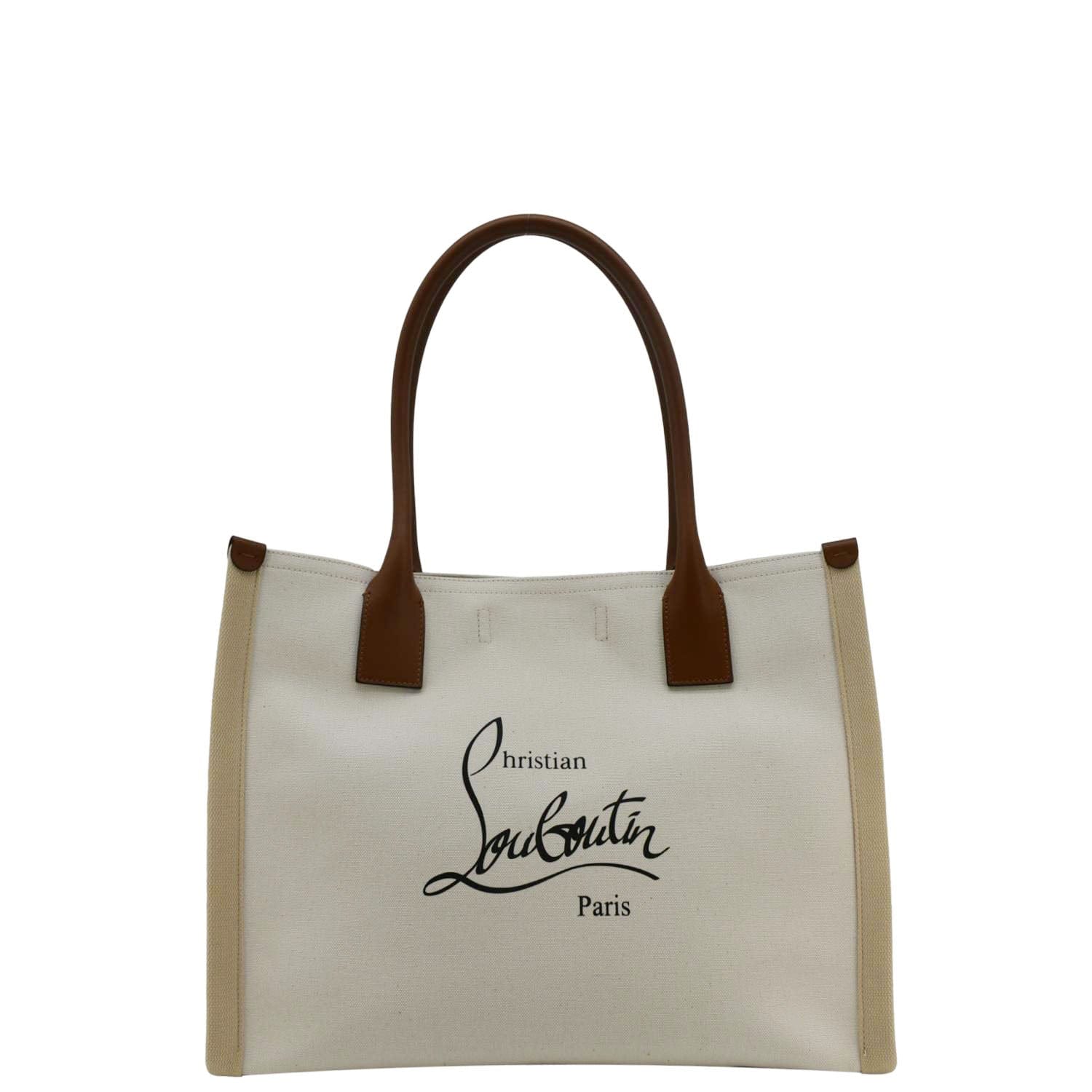 CHRISTIAN LOUBOUTIN Nastroloubi Canvas Tote Bag Off White