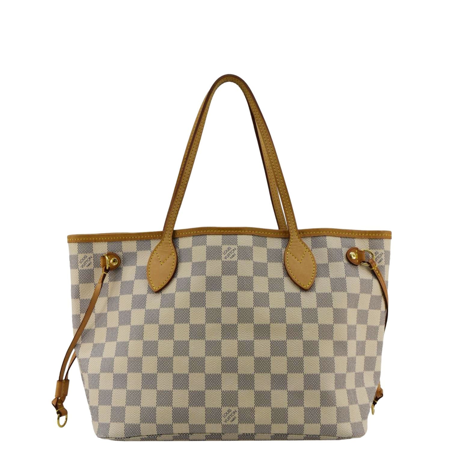 LOUIS VUITTON Neverfull PM Damier Azur Tote Bag White