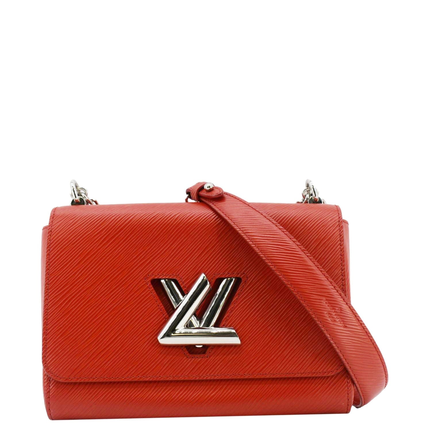 LOUIS VUITTON Twist MM Epi Leather Chain Shoulder Bag Coquelicot