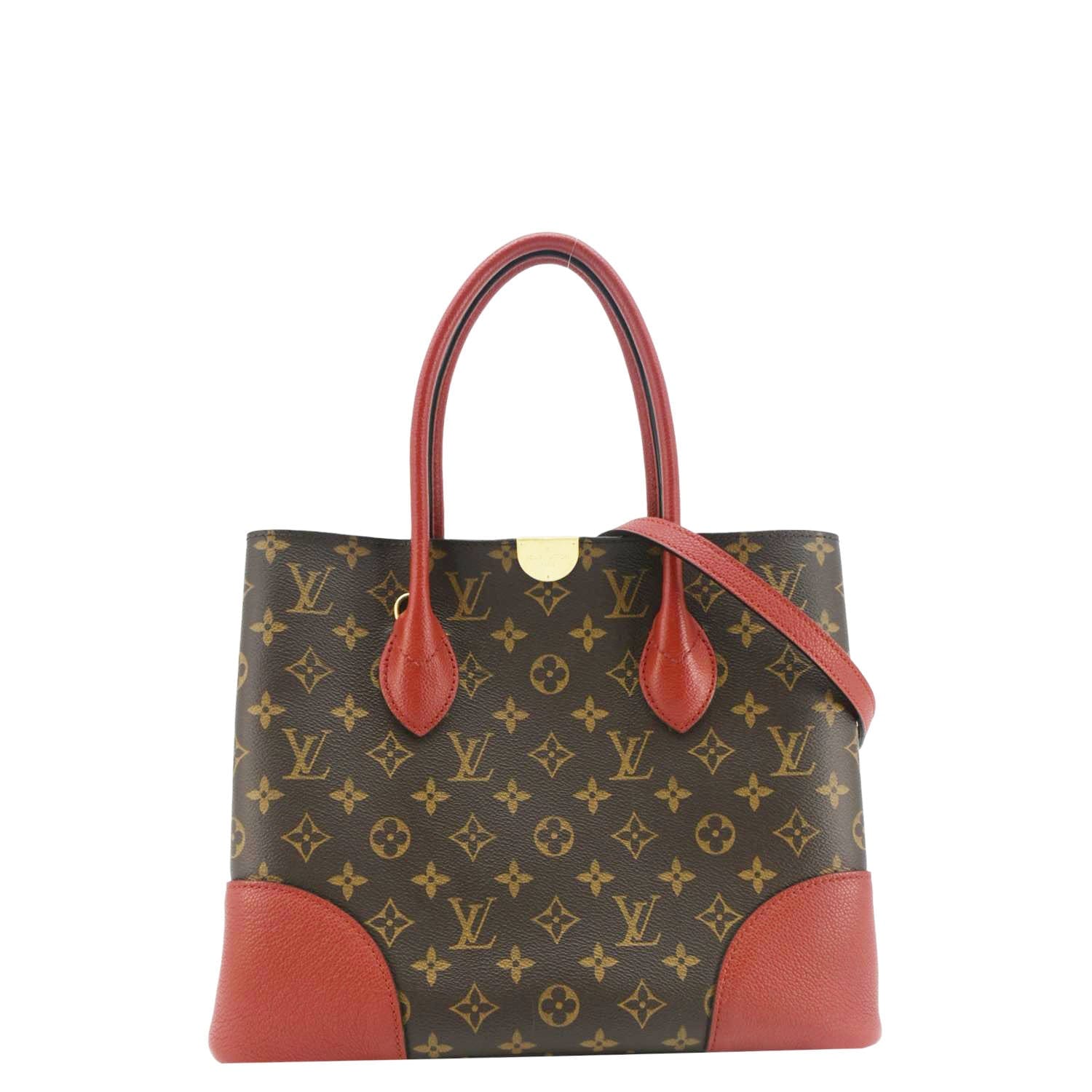 LOUIS VUITTON Flandrin Monogram Canvas Tote Shoulder Bag Cherry