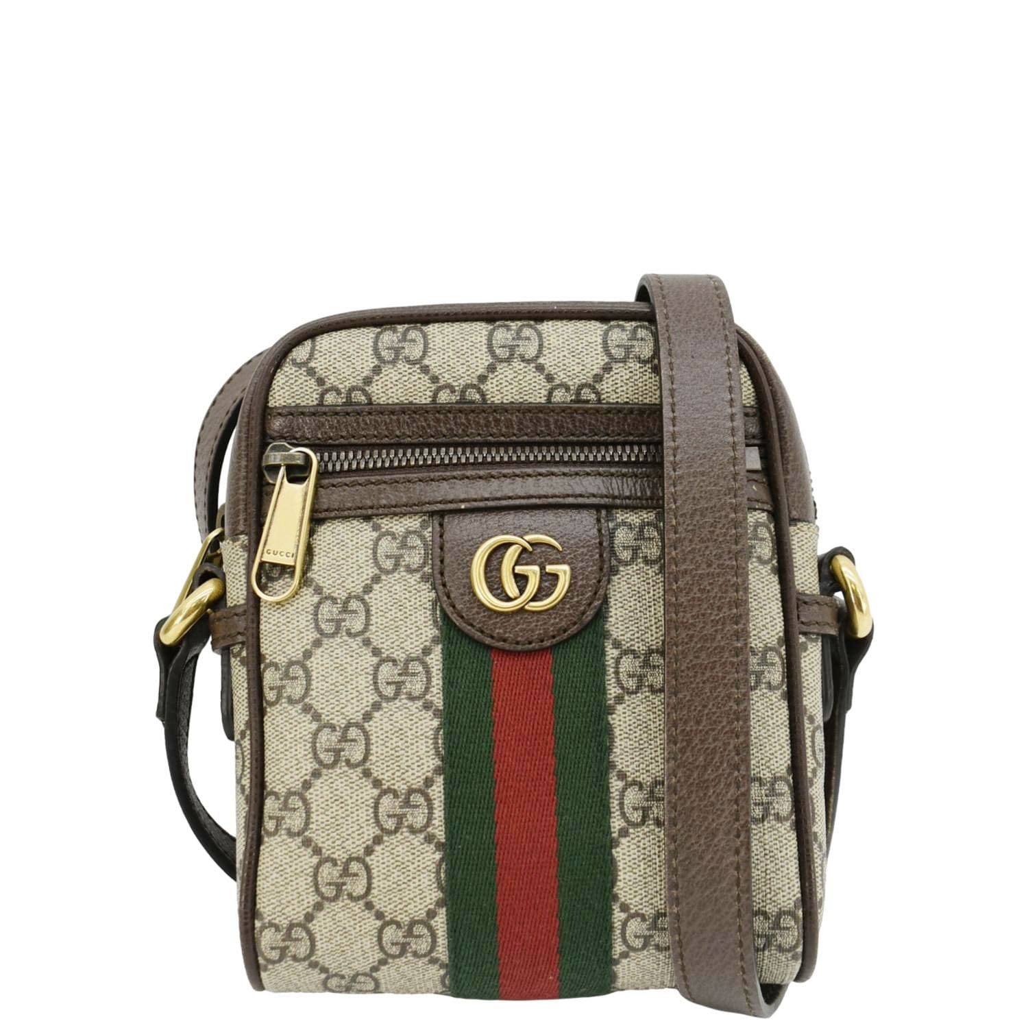 GUCCI Ophidia Small GG Canvas Messenger Bag Brown 598127