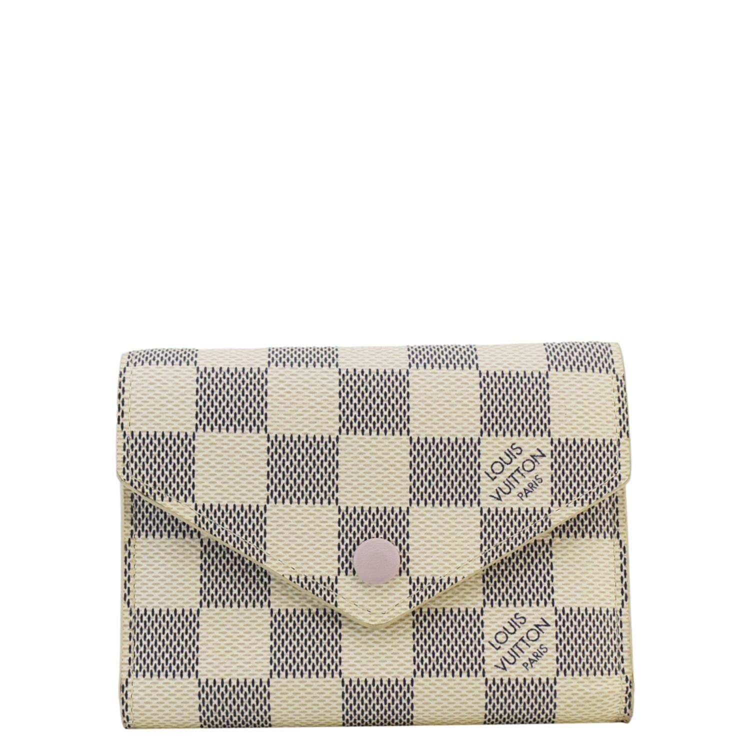 LOUIS VUITTON Victorine Damier Azur Wallet Rose Ballerine