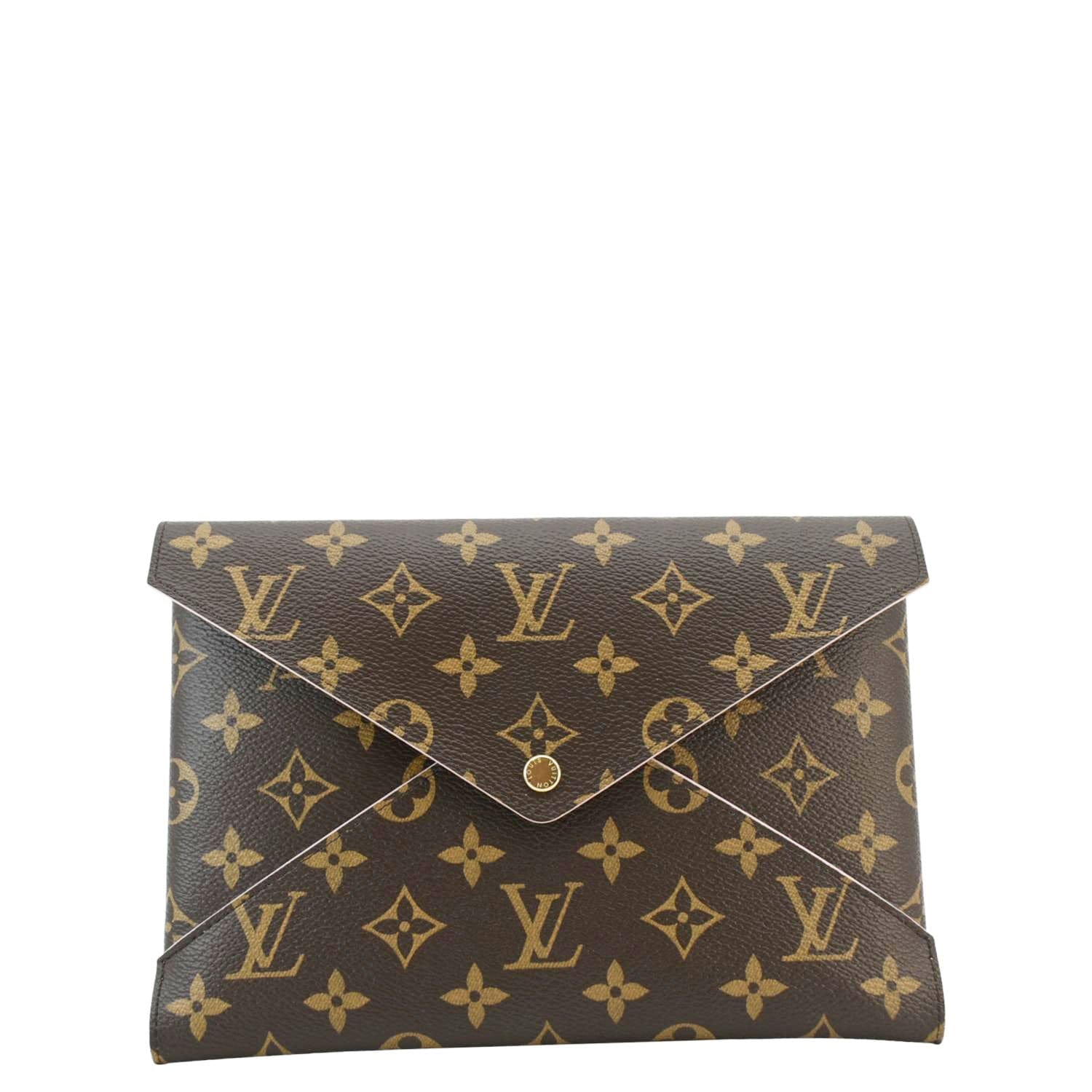 LOUIS VUITTON Kirigami Pochette Large Monogram Canvas Clutch Rose Ballerine