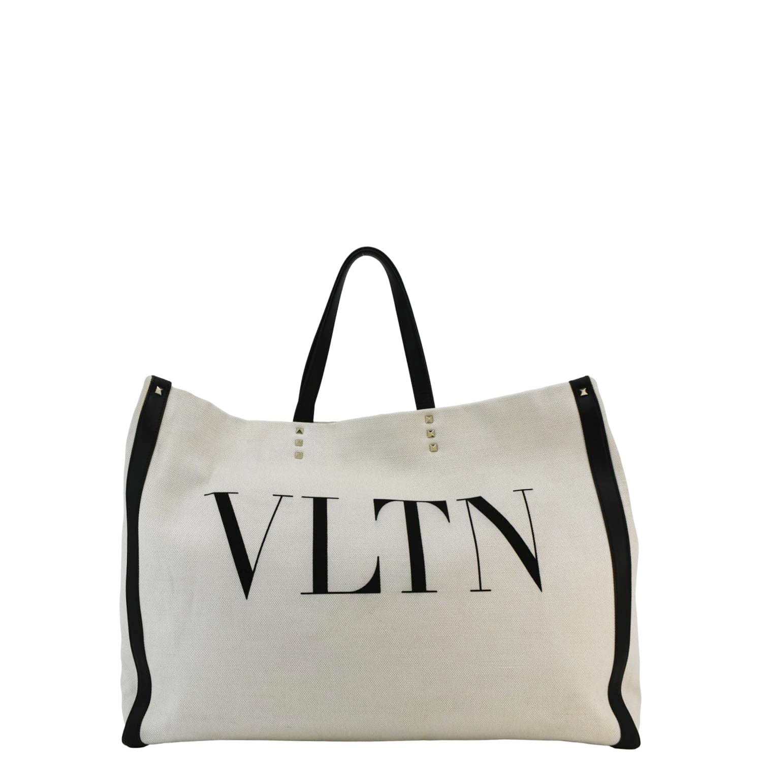 VALENTINO GARAVANI VLTN Canvas Tote Bag White