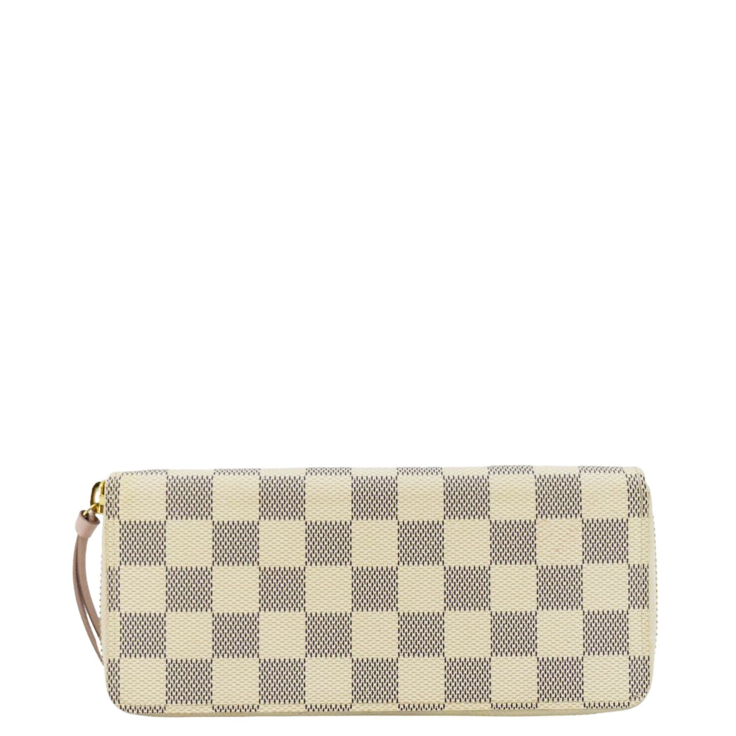 LOUIS VUITTON Clemence Damier Azur Wallet Rose Ballerine