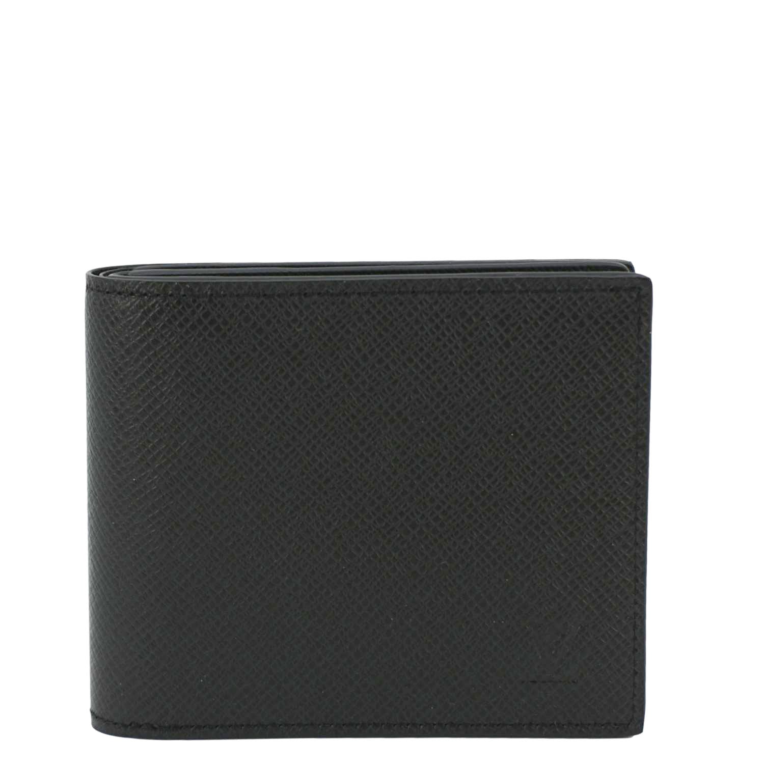 LOUIS VUITTON Taiga Leather Bifold Wallet Black