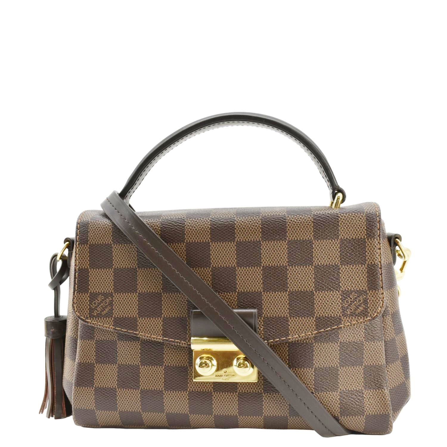 LOUIS VUITTON Croisette Damier Ebene Crossbody Bag Brown