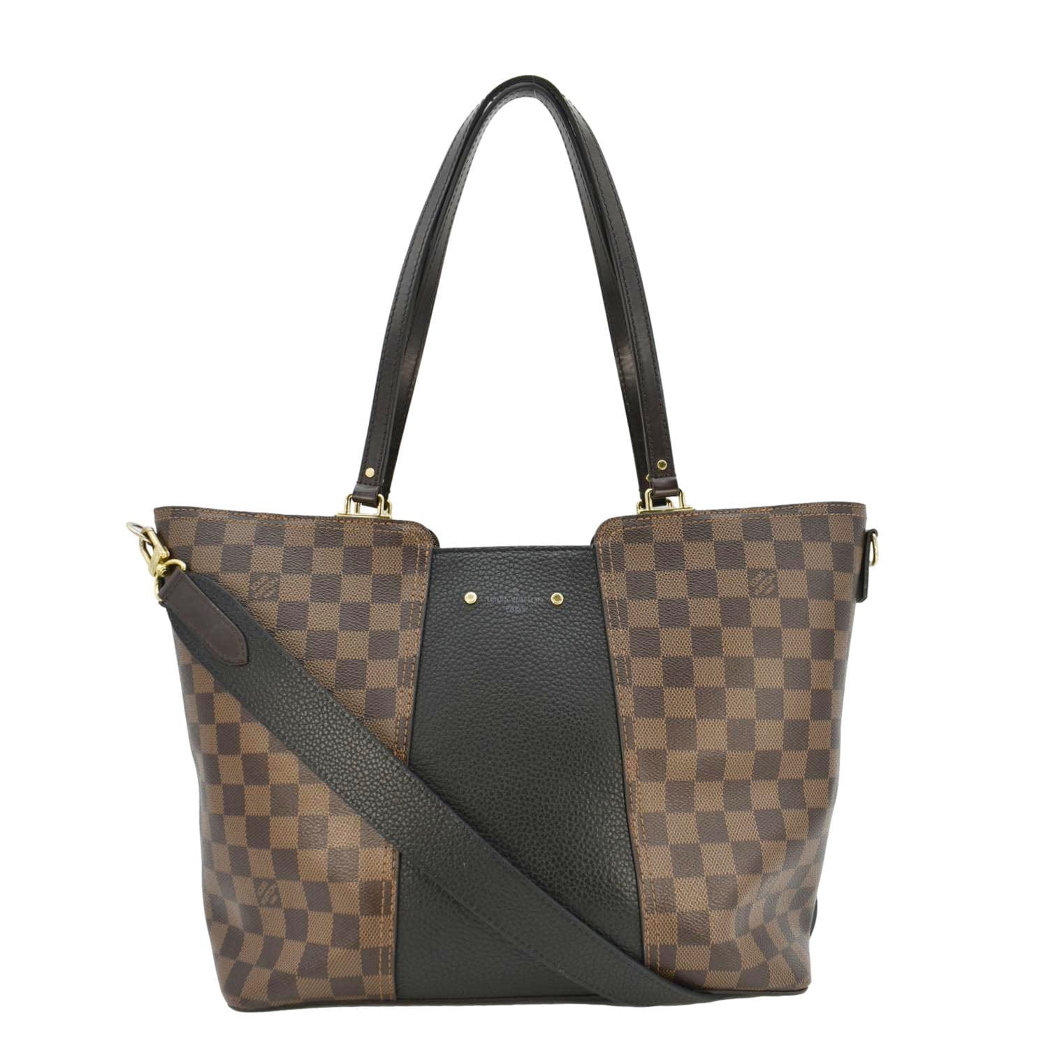 LOUIS VUITTON Jersey Damier Ebene Tote Shoulder Bag Brown