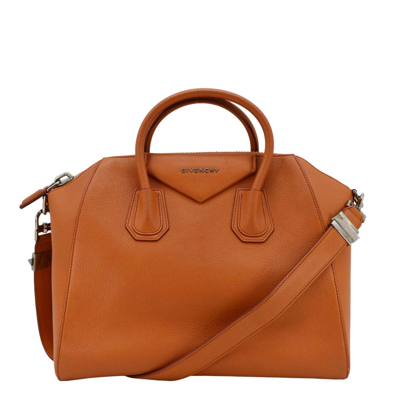 GIVENCHY Antigona Leather Shoulder Bag Orange