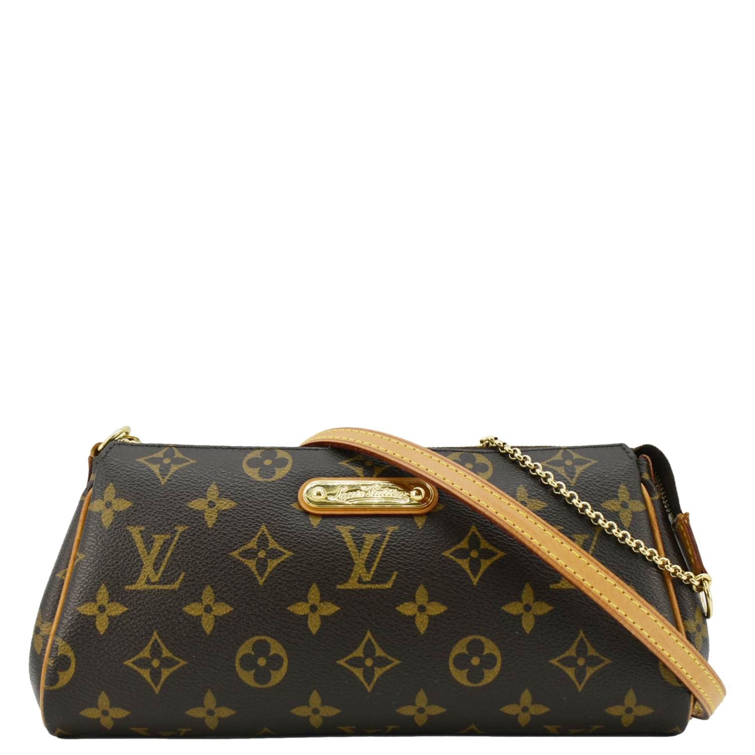 LOUIS VUITTON Pochette Eva Monogram Canvas Crossbody Bag Brown