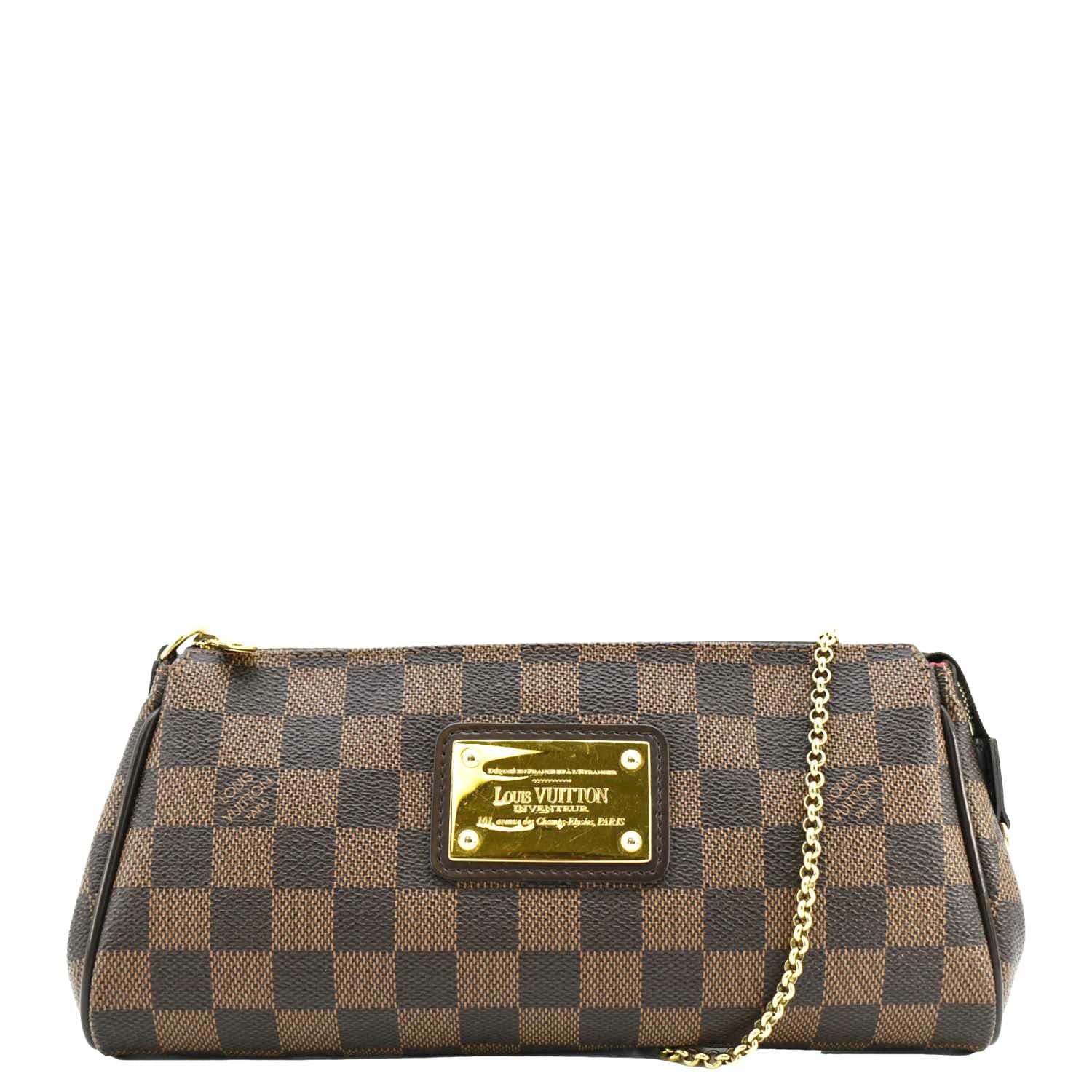 LOUIS VUITTON Pochette Eva Damier Ebene Shoulder Bag Brown