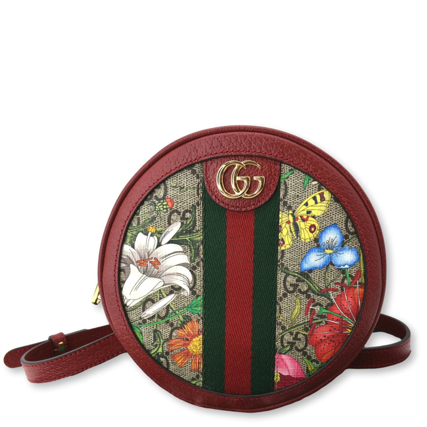 GUCCI Ophidia GG Floral Mini Supreme Backpack Bag Red 598661