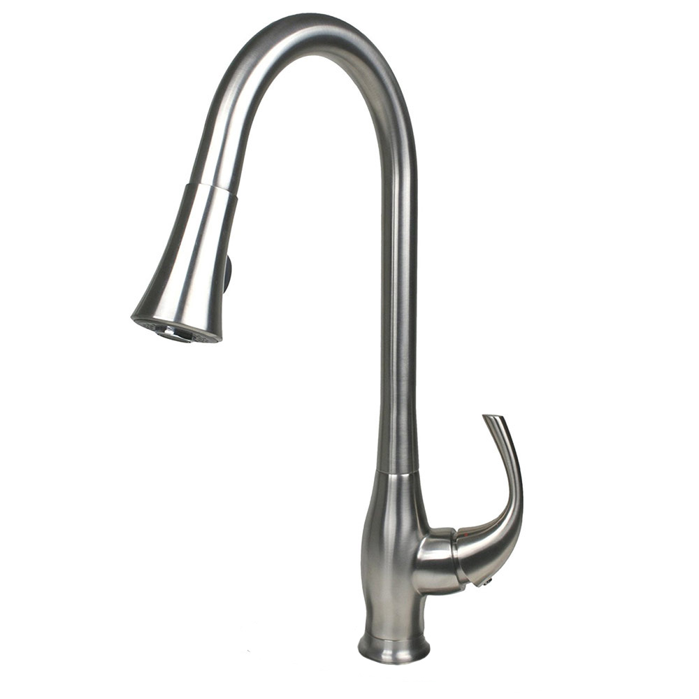 Ultra Faucets UF28314 1 Handle Kitchen Faucet Pull-Down Spout Stainless Steel