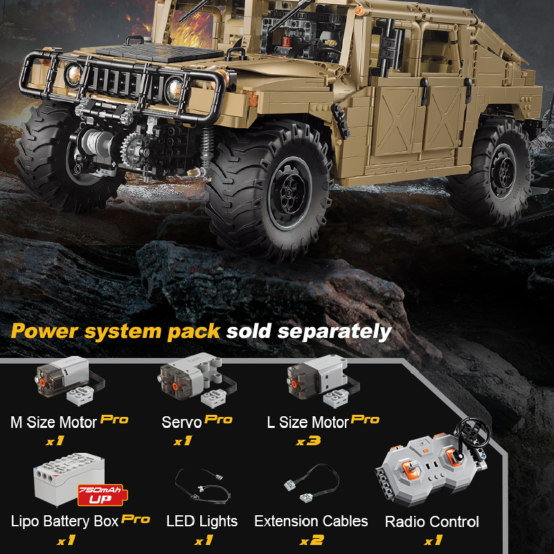 CaDA 1:8 HUMVEE C61036W Motorized power system elements