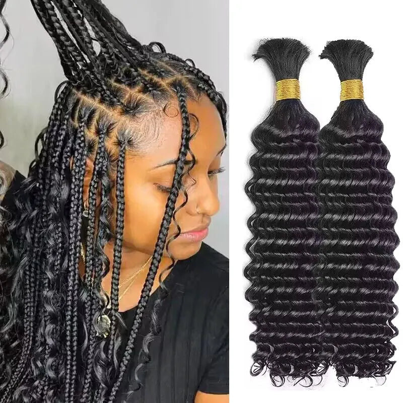 Bulk Human Hair For Braiding Deep Wave