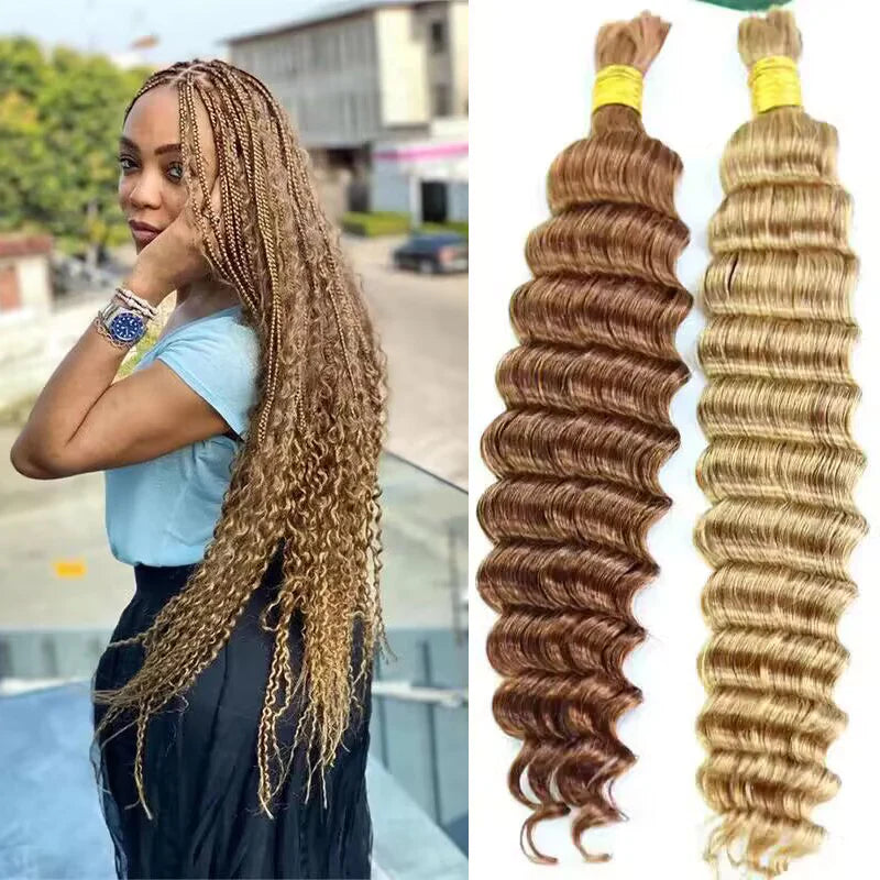 Bulk Human Hair For Braiding #27 / #30 Deep Wave