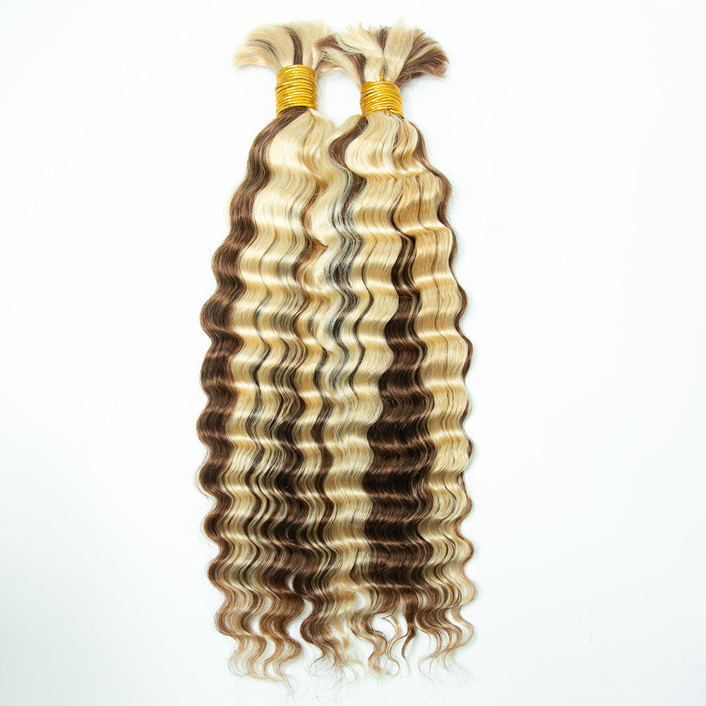 Bulk Human Hair For Braiding #D30/613 Deep Wave