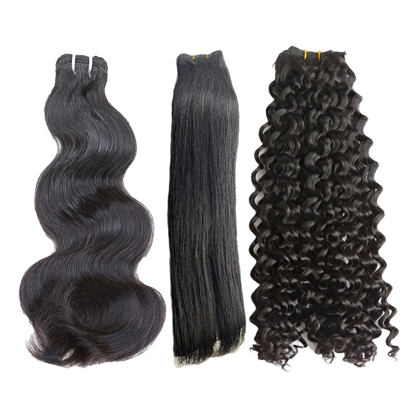 Wholesale-Double Drawn  Burmese Human Hair Weft Bundles