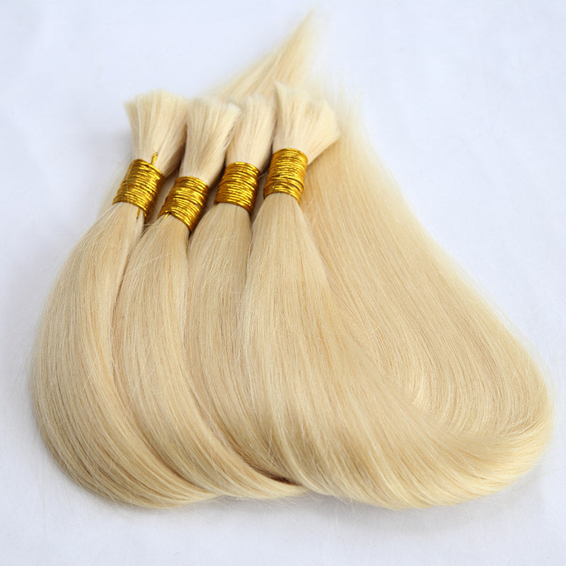 Bulk Human Hair For Braiding #613 Silk Straight