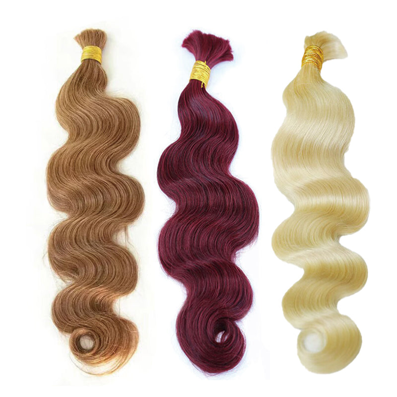 Wholesale-Colored Body Wave Bulk Human Braiding Hair