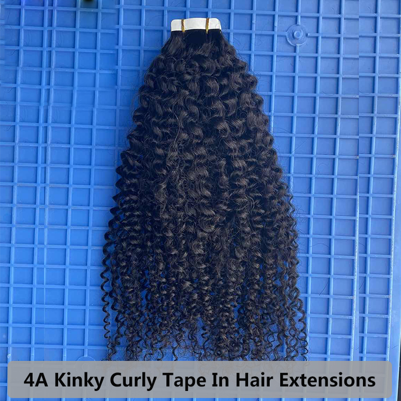 TAPE IN HAIR EXTENSION Kinky Curly Human Hair