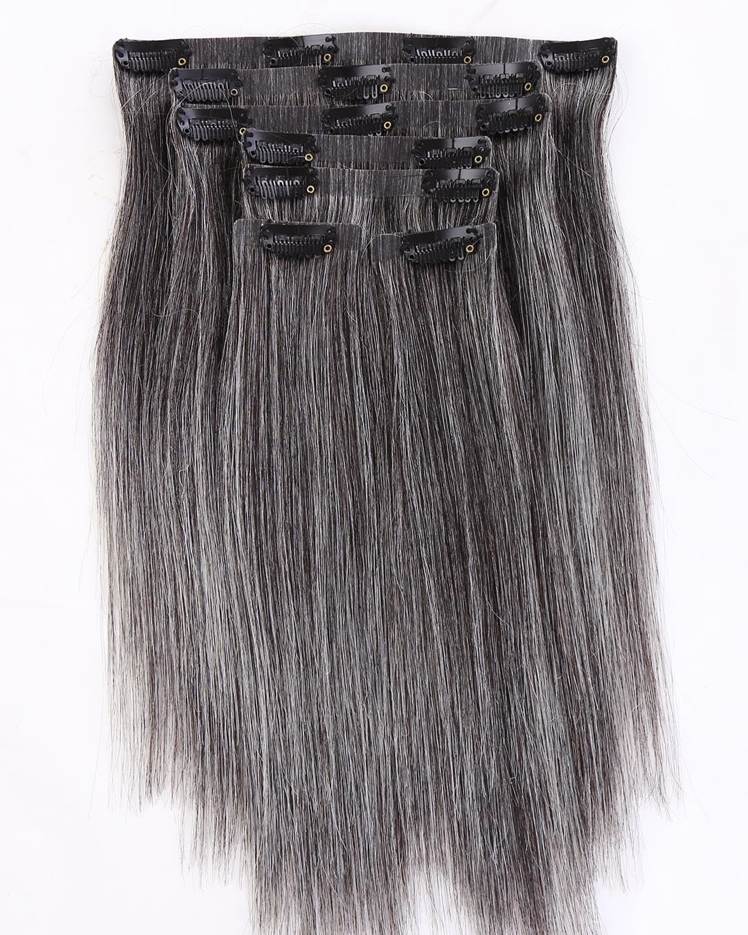 Salt & Pepper Seamless Clip Hair Extensions