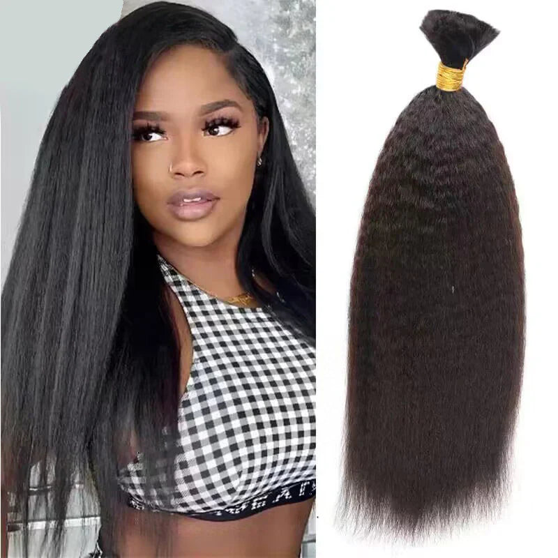 Bulk Human Hair For Braiding Kinky Straight