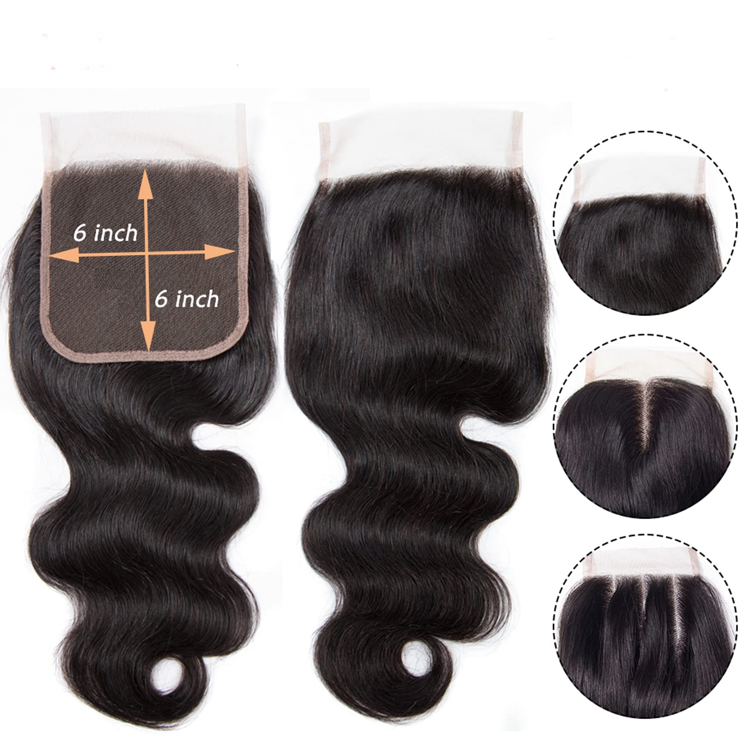 6x6 HD Lace Closure Body Wave Human Hair