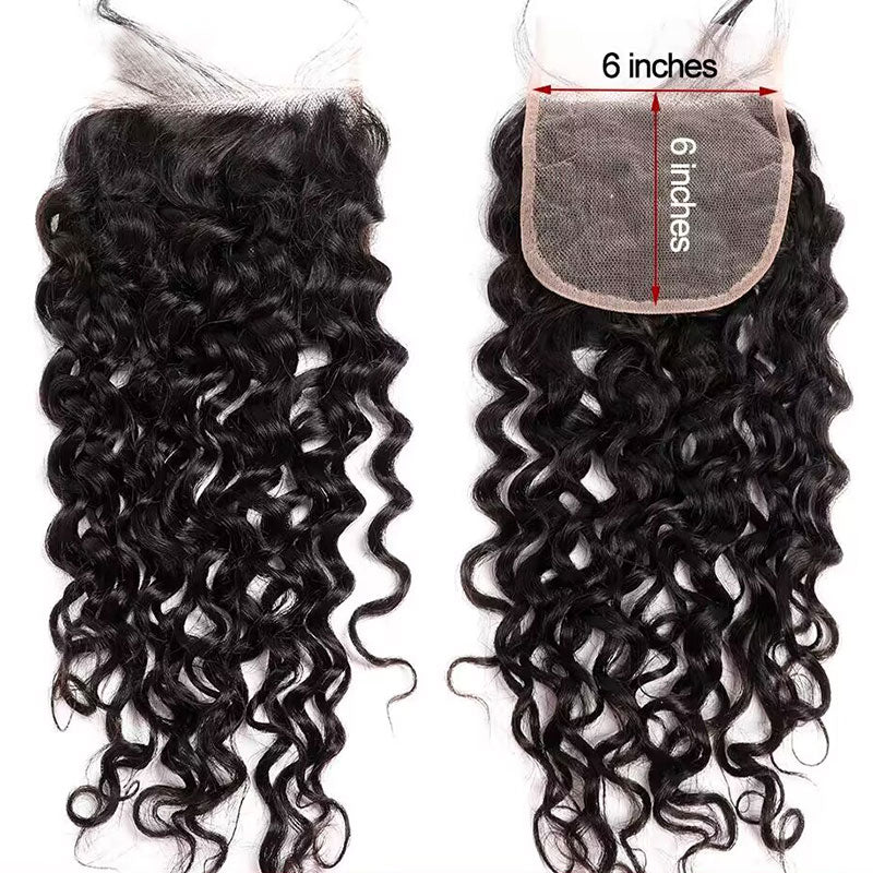 6x6 HD Lace Closure Water Wave Human Hair