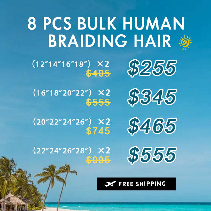 Bundle Deals / Bulk Human Braiding Hair 8 Pieces For Sale