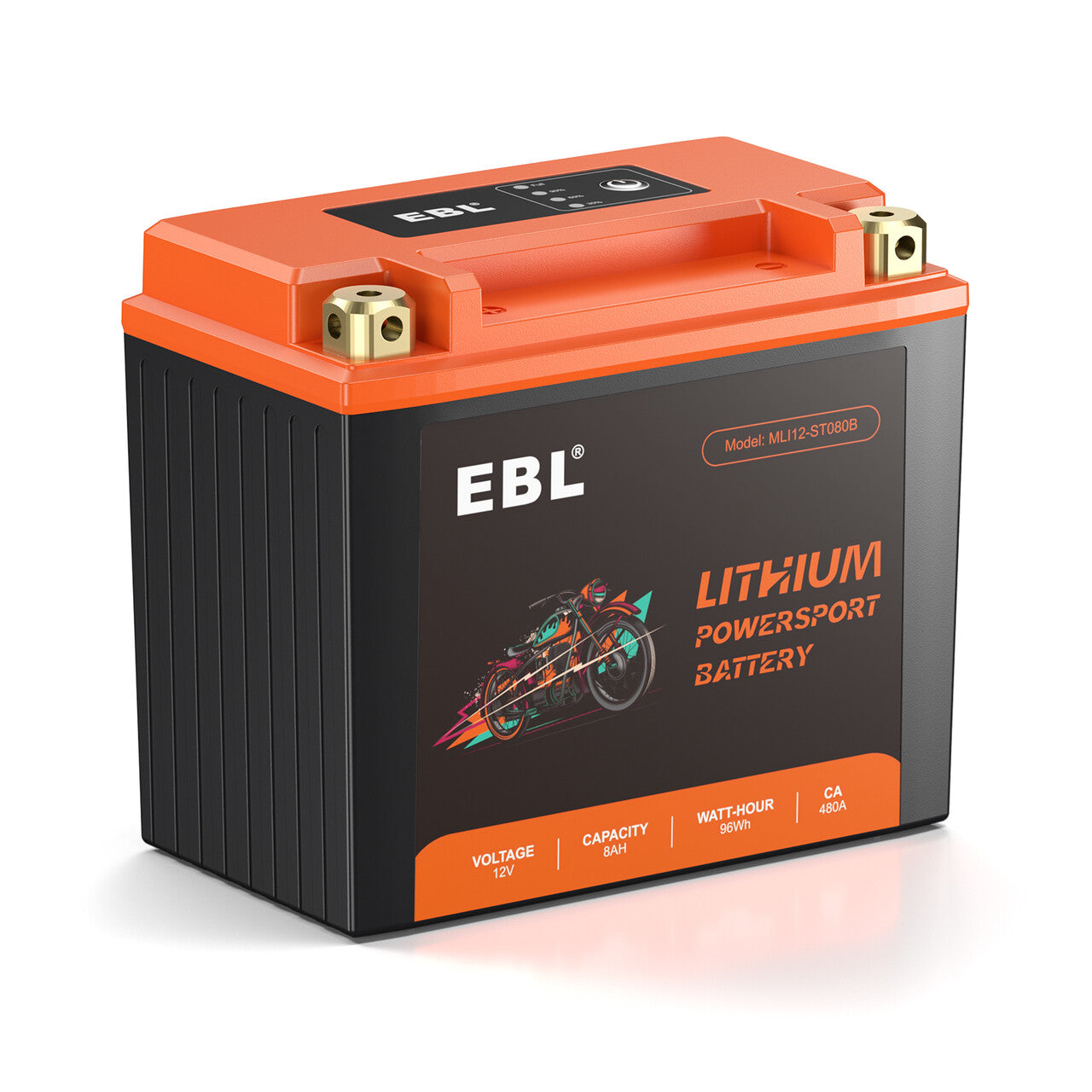 EBL Lithium Motorcycle Battery LiFePO4 YTX14-BS 12V 8Ah