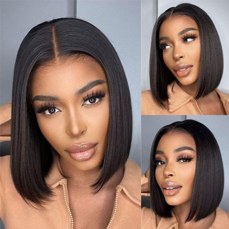 Natural Color Short Bob Wigs Glueless Wig 180% Density 4x4/13x4 Lace Wigs Pre Cut HD Lace Wigs