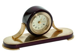 Piano-Finished Rosewood Mantle Clock with Brass Fittings and Engraved Plate