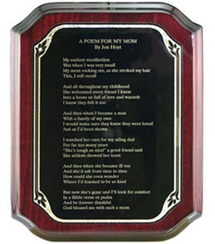 Rosewood Piano Finish Plaque, Scallop Edge